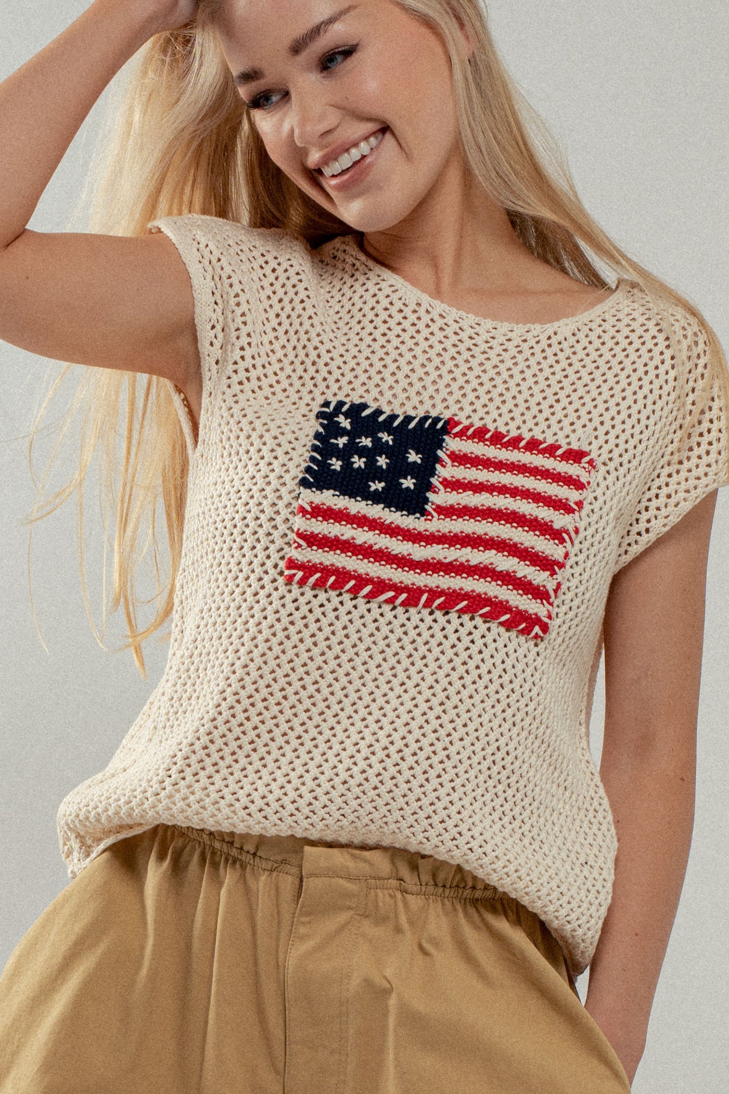 Patriotic Crochet Flag Summer Top