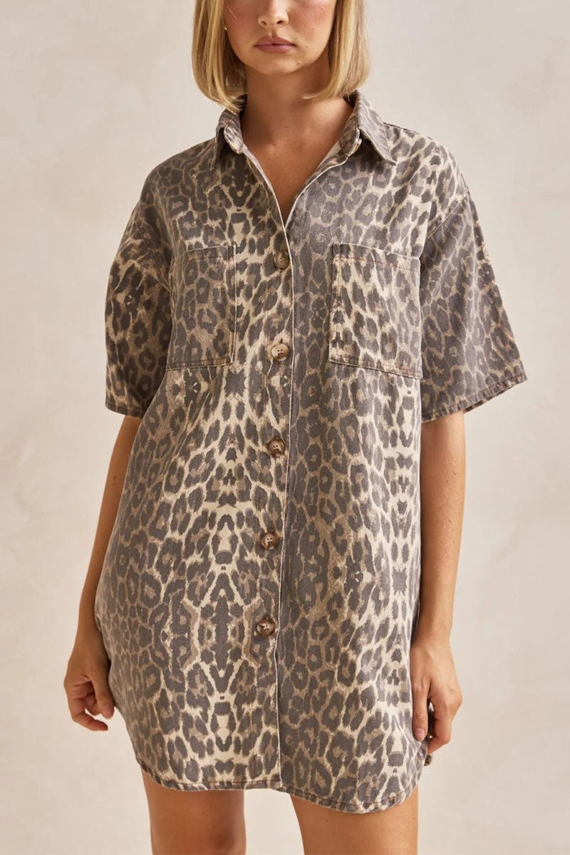 Leopard Button Down Dress
