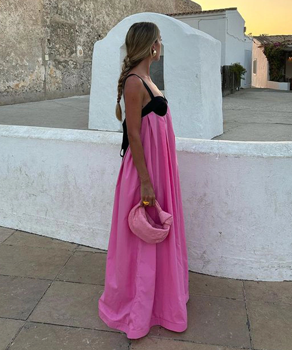 Black and Pink Bralette Maxi