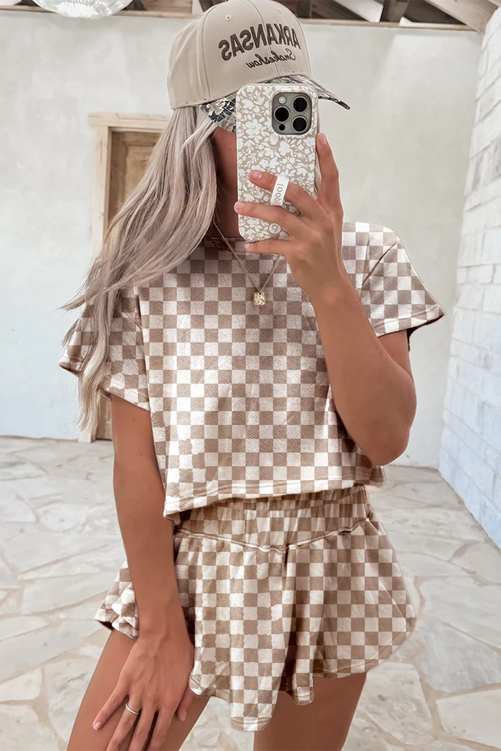 Checkered Skort Set