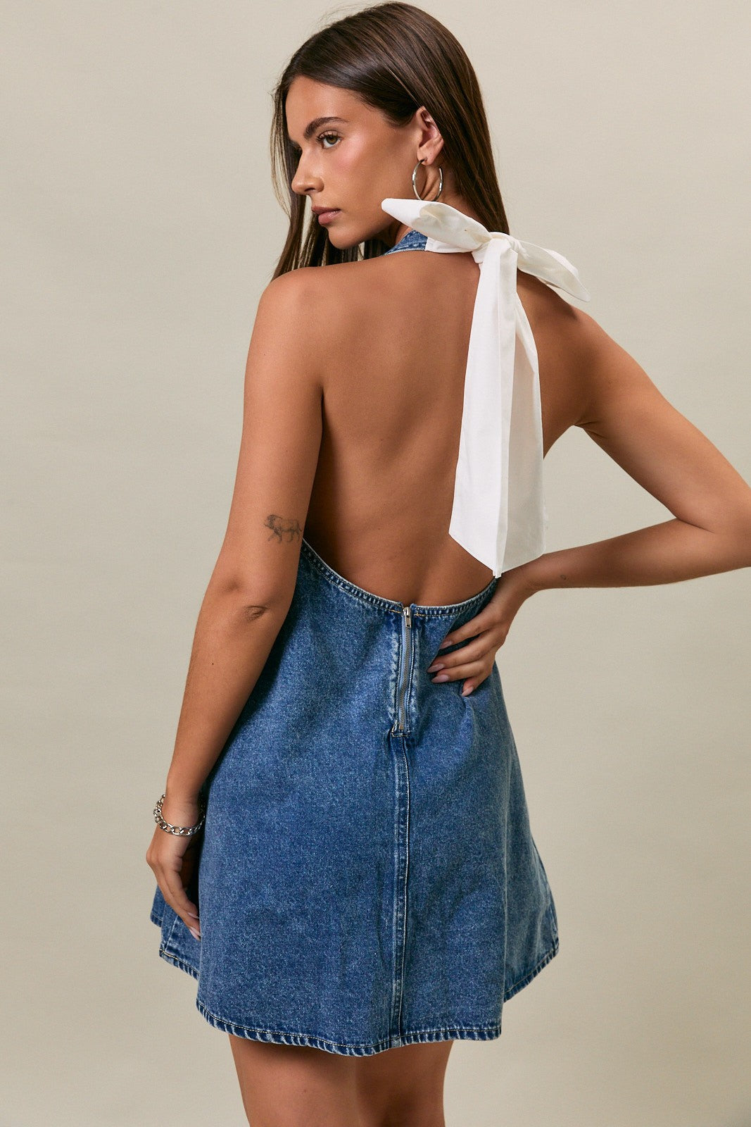 Halter Neck Sleeveless Denim Dress PREORDER 6/30 – Coco+Oak