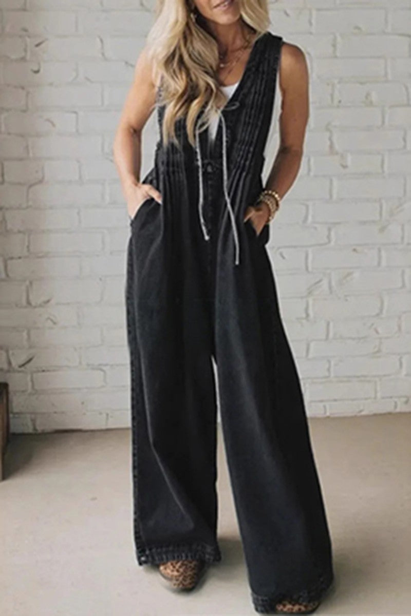 Relaxed Fit Denim Jumpsuit