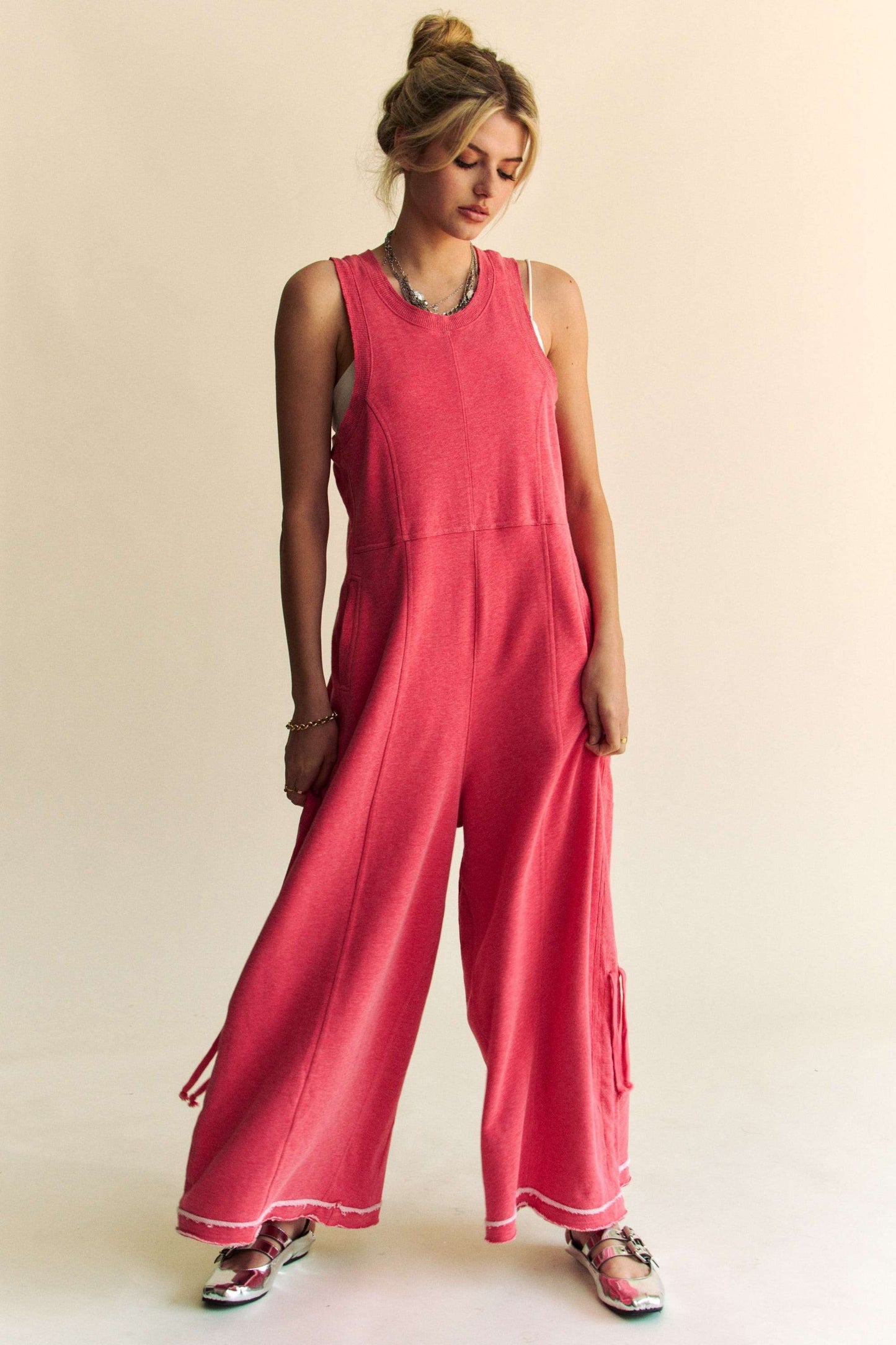 Drawstring Ankle Jumpsuit