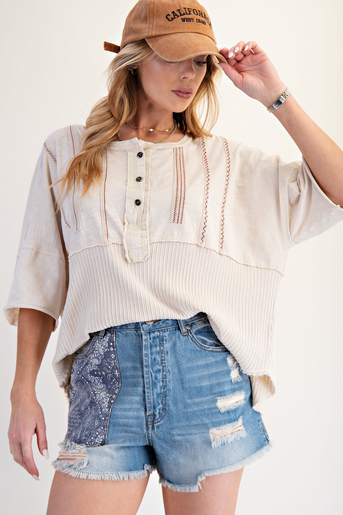Bandana Distressed Short