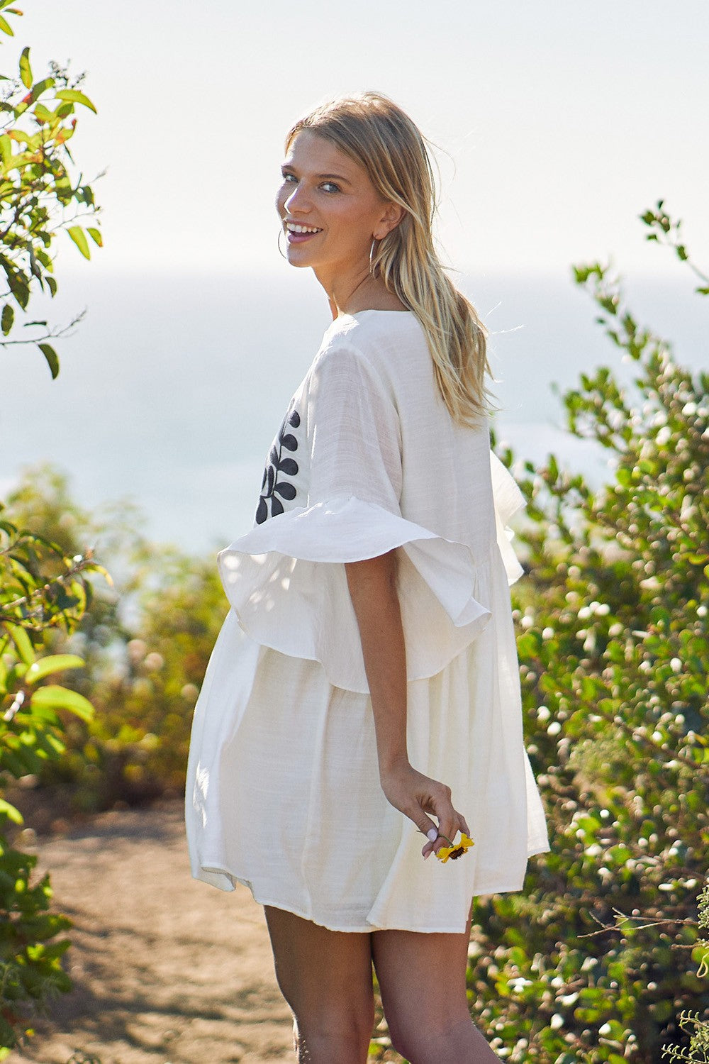 Floral Embroidered Baby Doll Dress