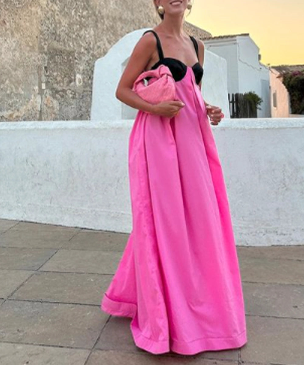 Black and Pink Bralette Maxi