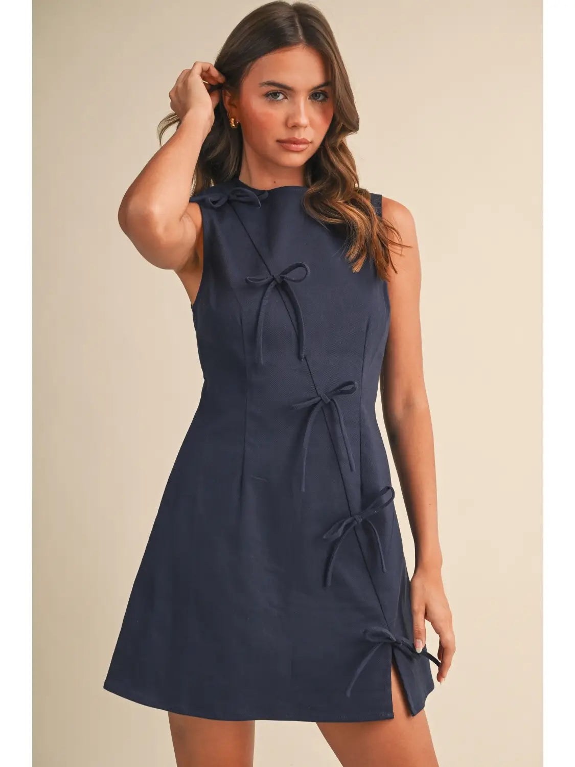 Ribbon Twill Mini Dress