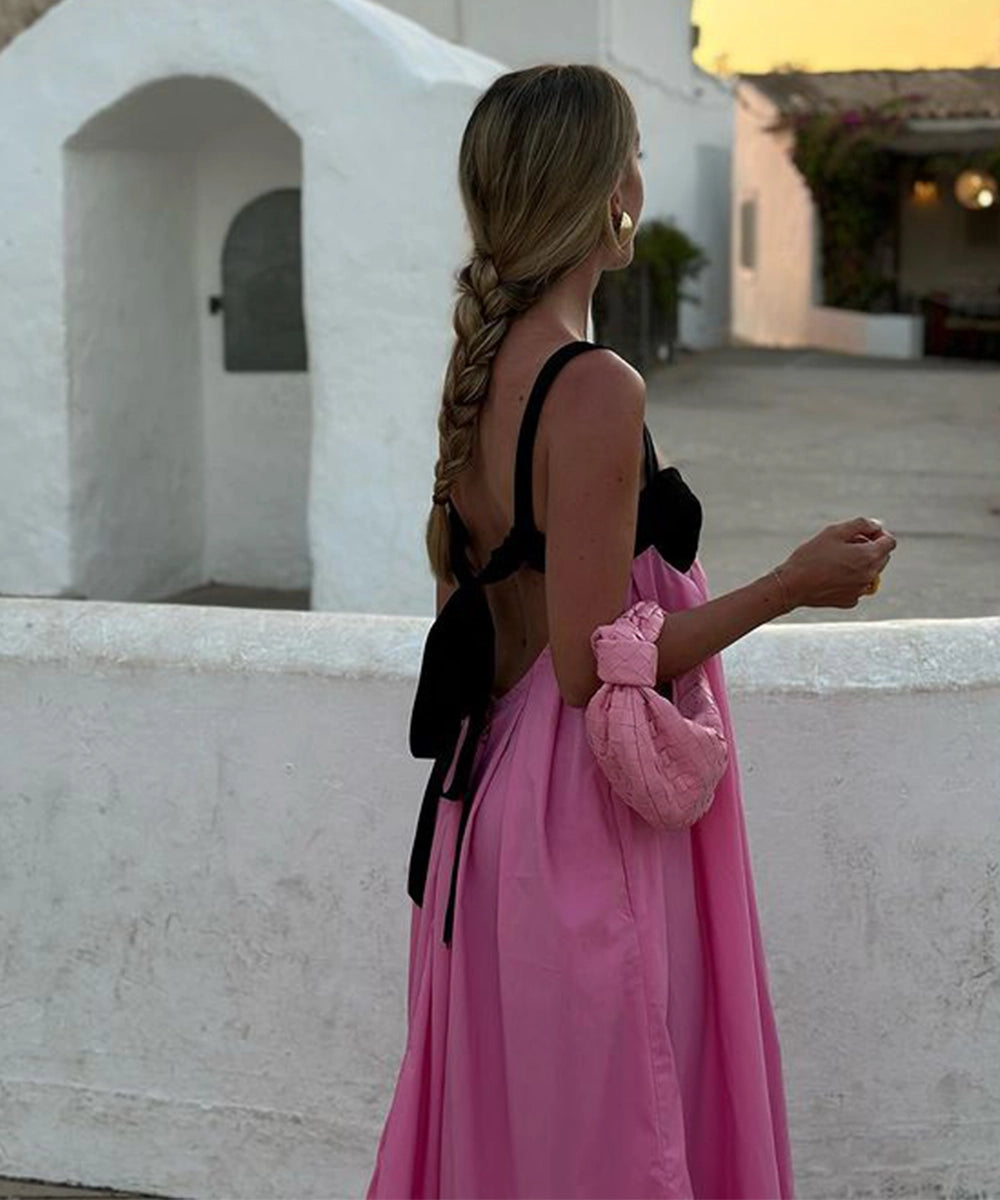Black and Pink Bralette Maxi