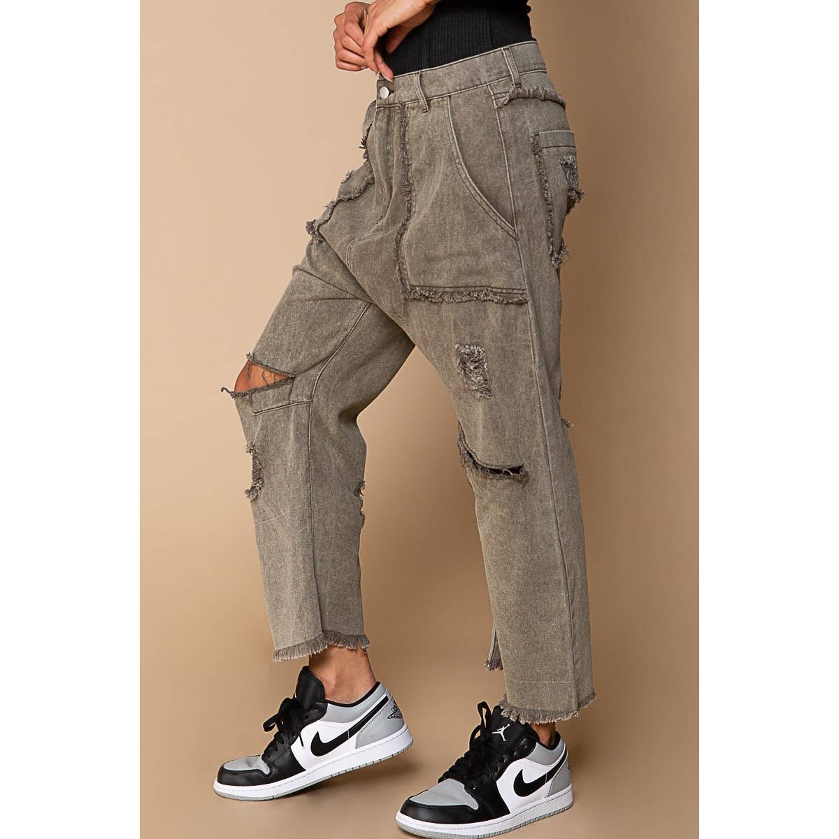 Casual Distressed Hammer Pants