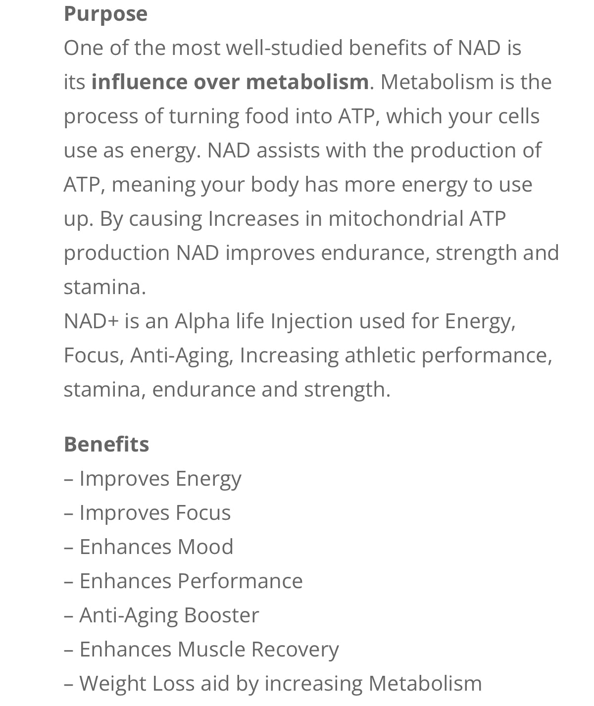 NAD Cellular Dna Repair peptide 3 month Supply