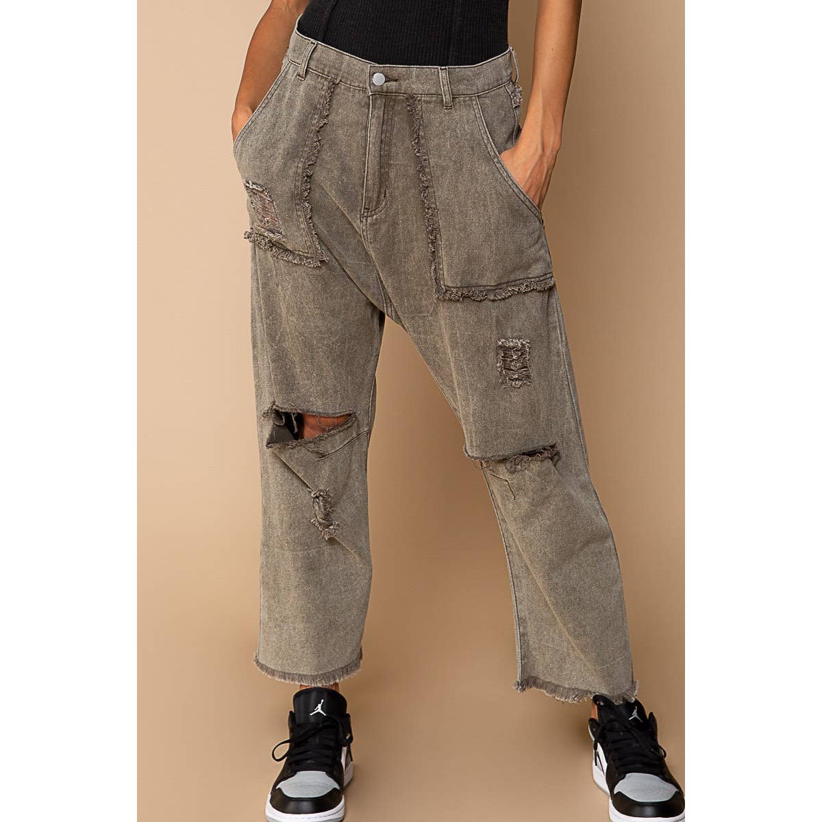 Casual Distressed Hammer Pants