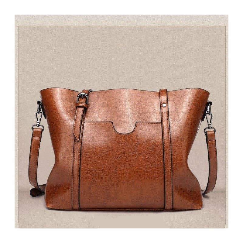 Fashion One-Shoulder Crossbody Oil Leather Handbag