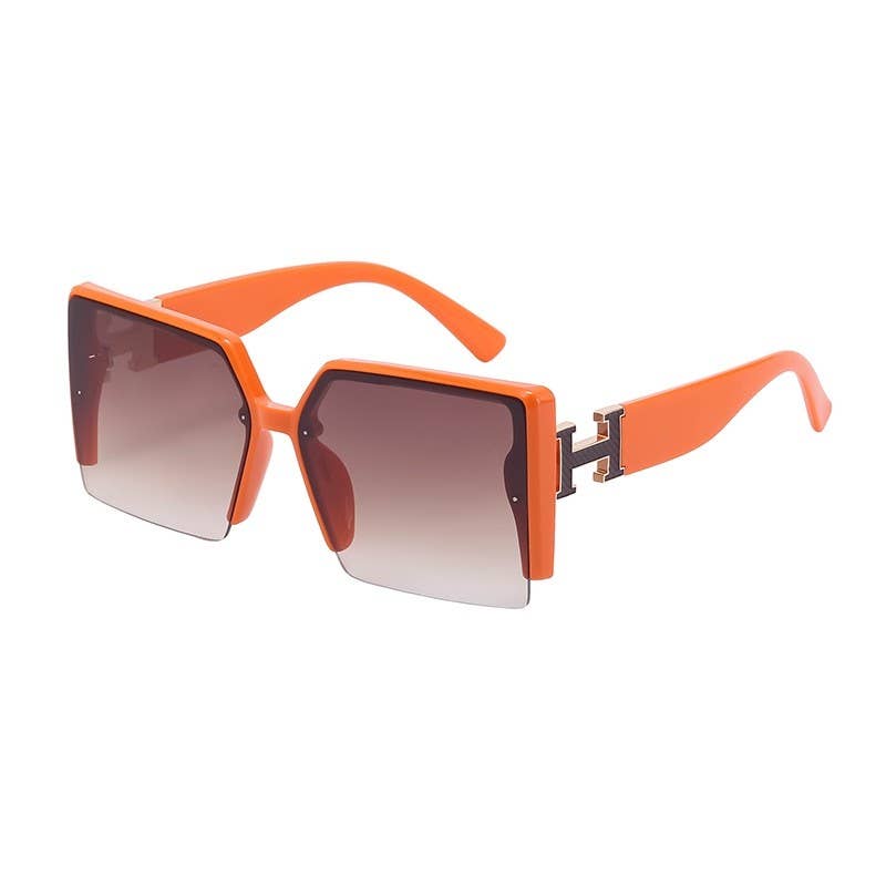 Fashion Trend Big Square Half-Frame Sunglasses