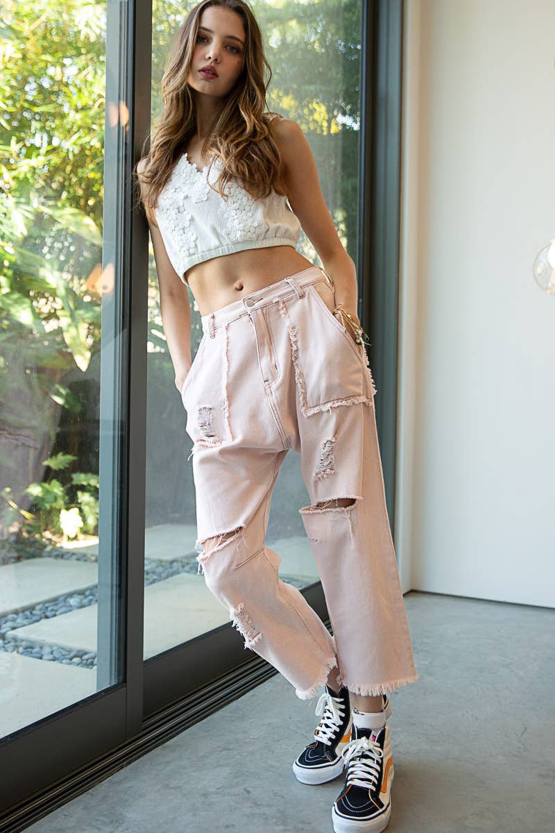 Casual Distressed Hammer Pants
