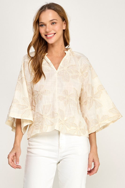 Floral Embroidered Top