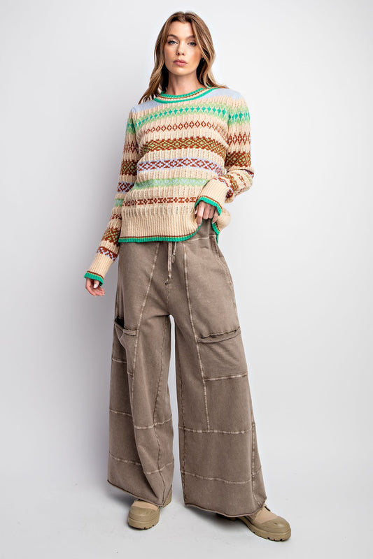 Mocha drawstring Cargo lounge pant