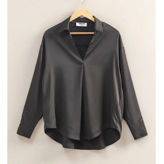 Black Satin Shirt