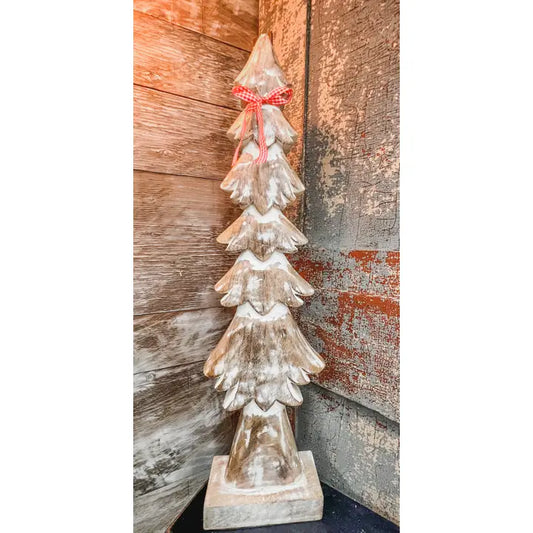 whitewashed 27inch wooden Christmas Tree Coco+Home