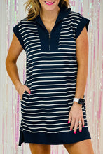 Load image into Gallery viewer, Striped Zip Up Shirt dress

