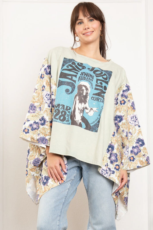 Janis Poncho Sleeve Graphic Shirt