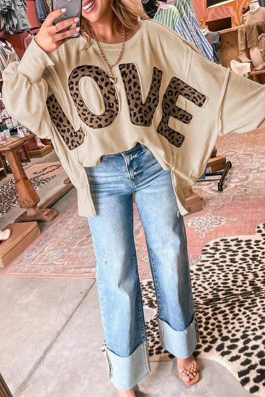 Leopard Love Patchwork Sweatshirt
