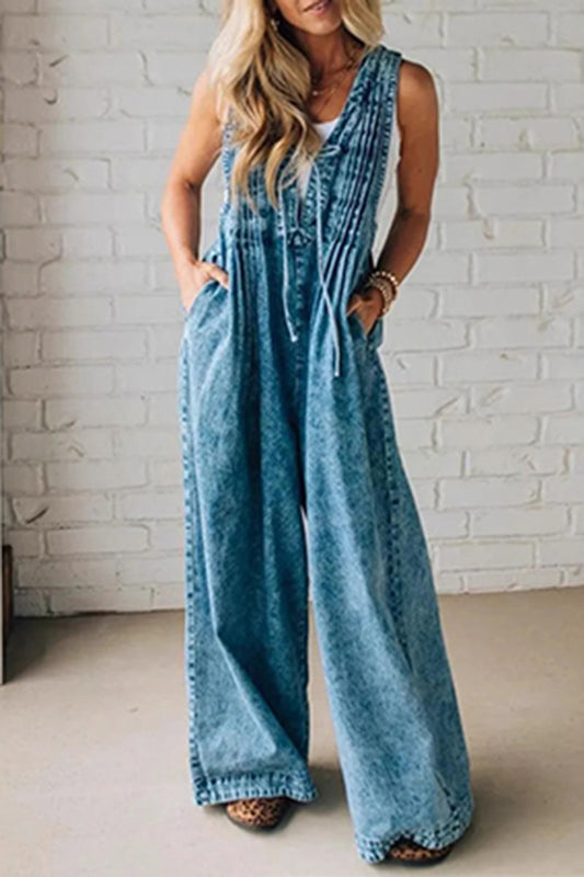 Relaxed Fit Denim Jumpsuit