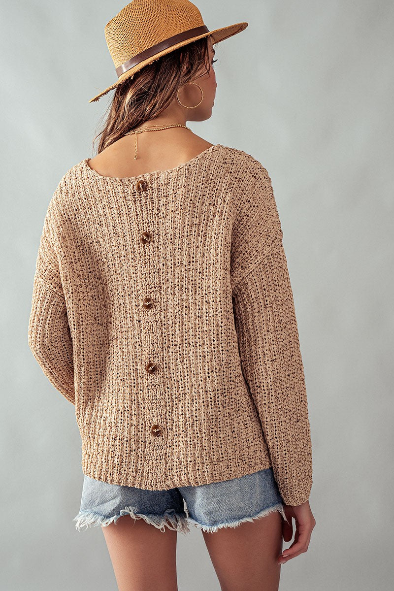 Back Button Down Sweater