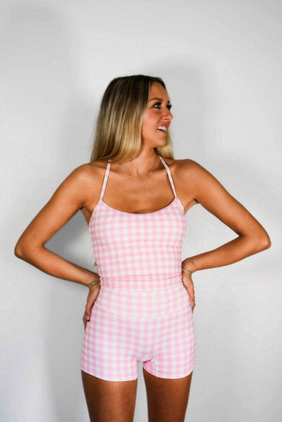 Pivot Gingham Tank athletic Pink