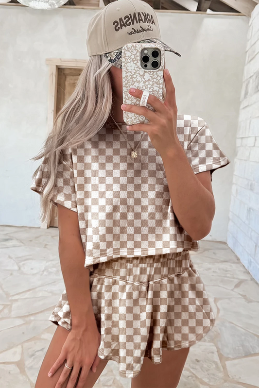 Checkered Skort Set