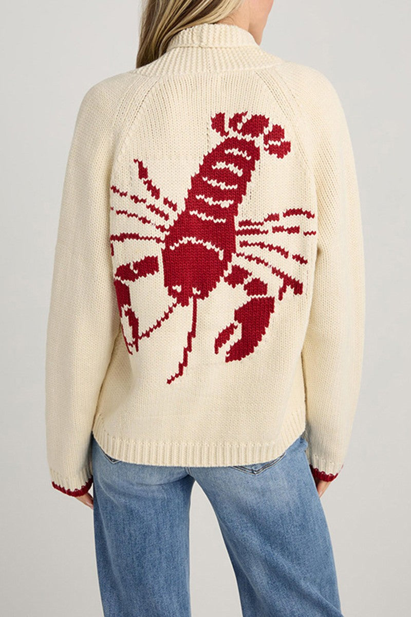 Lobster Button Down Cardigan Sweater