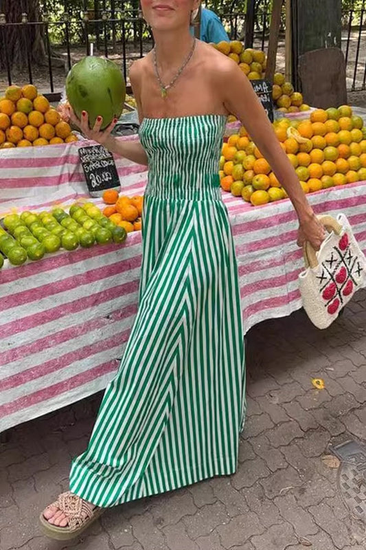 Green Striped Maxi Dress