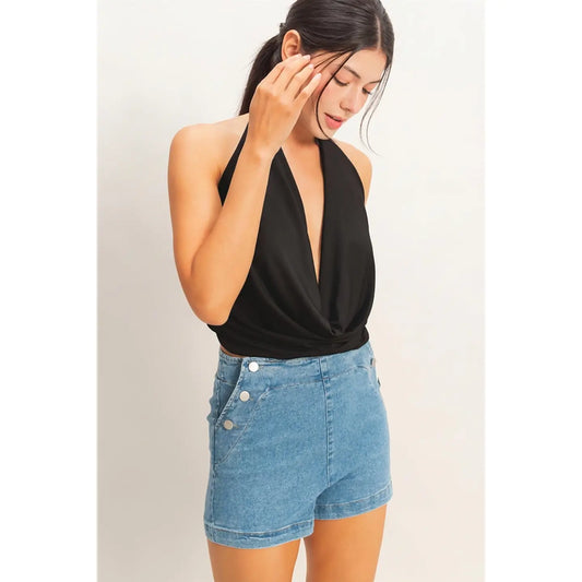 Draped Halter Neck Top