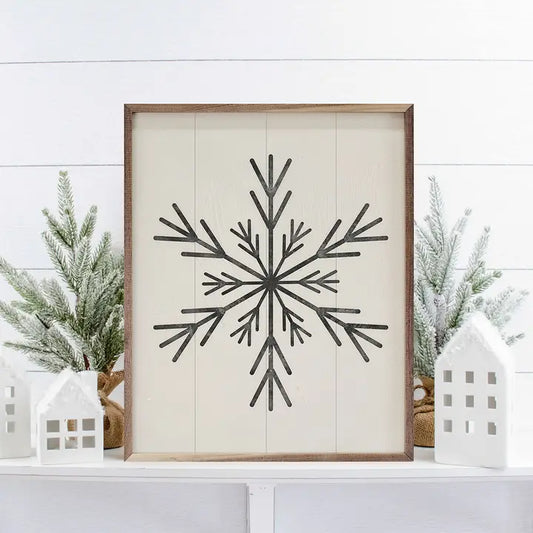 Snowflake Wooden Plank Artwork