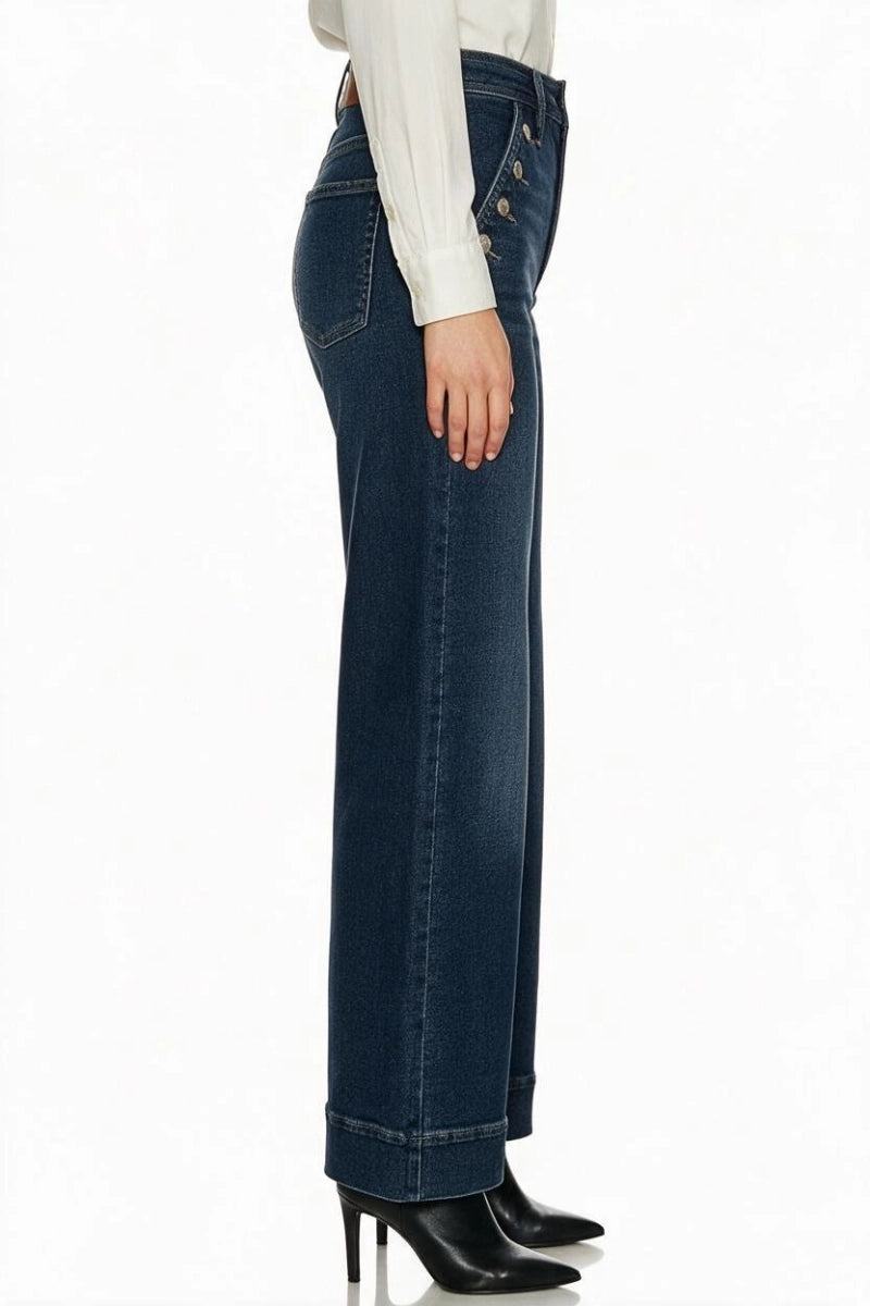 High Rise Tummy Control Palazzo Jeans