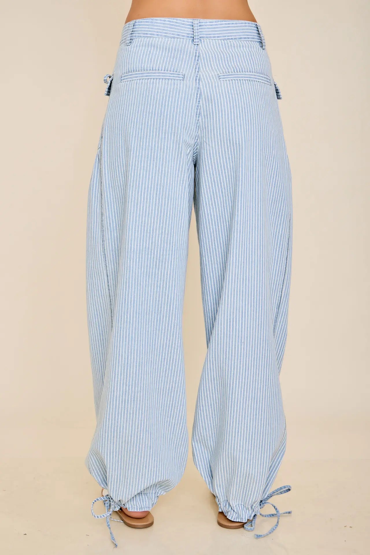 Southern Striped Balloon Cargo Wide Pants