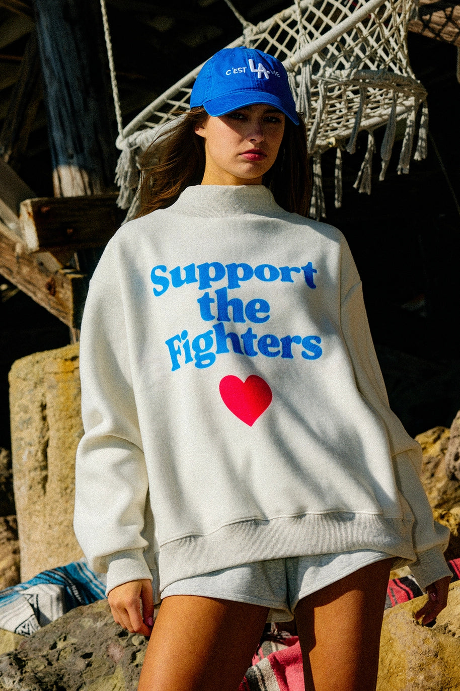 FCK Cancer/support the fighter Reversible mock neck