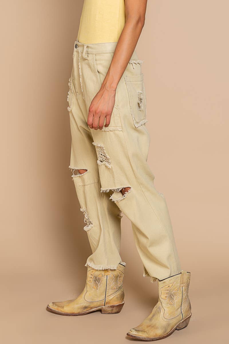 Casual Distressed Hammer Pants