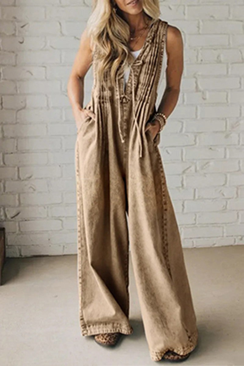 Relaxed Fit Denim Jumpsuit