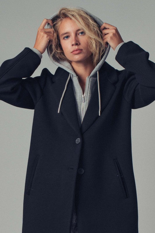 Detachable Hoodie Scuba Coat