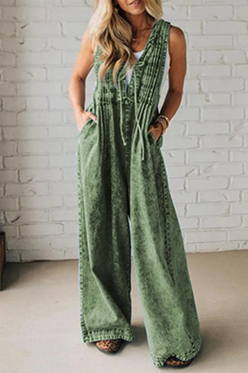 Relaxed Fit Denim Jumpsuit