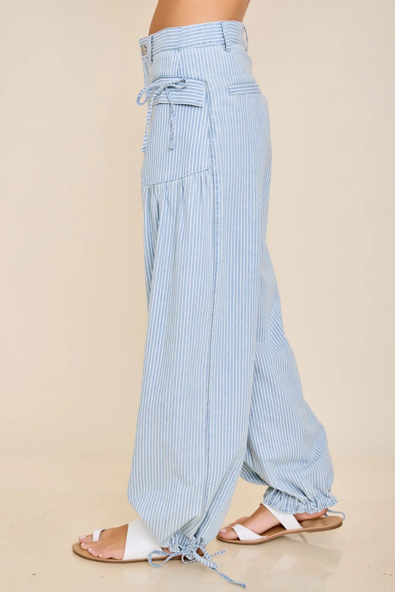 Southern Striped Balloon Cargo Wide Pants