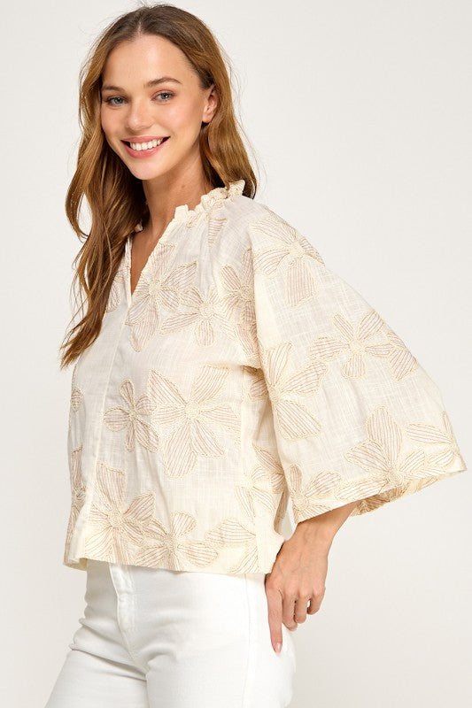 Floral Embroidered Top