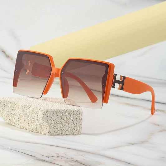 Fashion Trend Big Square Half-Frame Sunglasses
