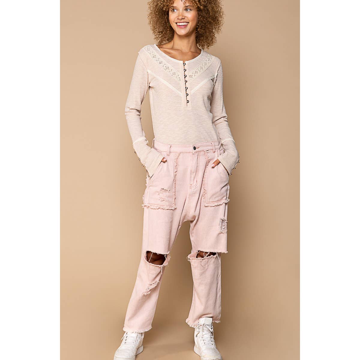 Casual Distressed Hammer Pants