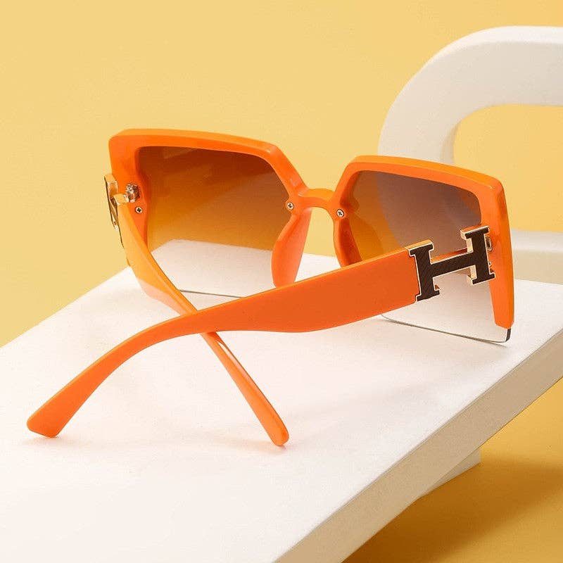 Fashion Trend Big Square Half-Frame Sunglasses