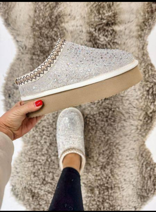 Platform Sparkle Cozy Slip On