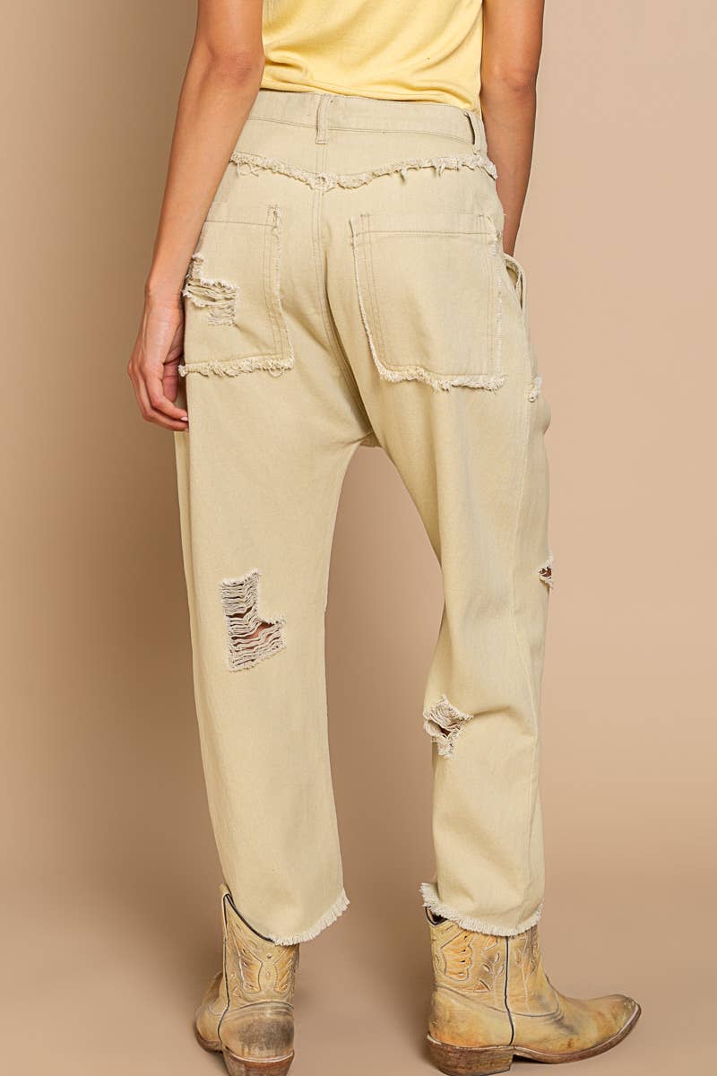 Casual Distressed Hammer Pants
