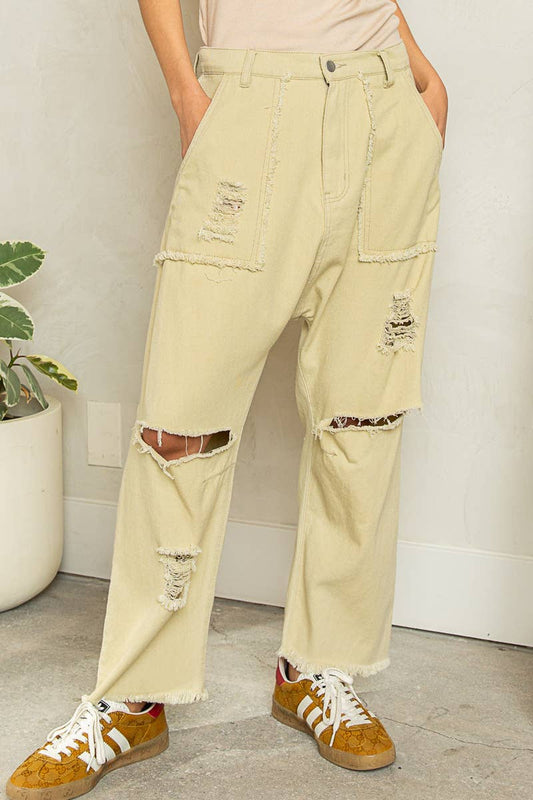 Casual Distressed Hammer Pants